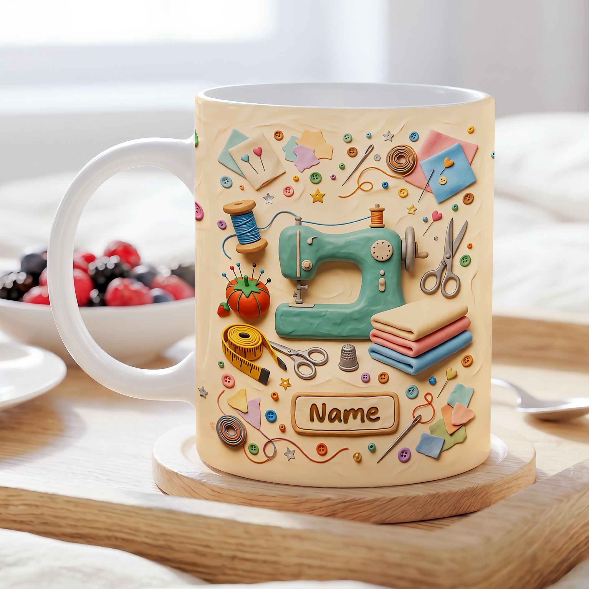 Personalized Sewing Lover Mug, Custom Gift For Grandmom, mom, daughter