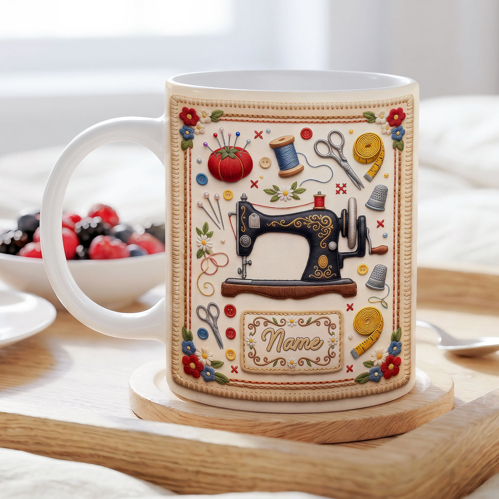 Personalized Sewing Mug, Gift For Mother, Bestie