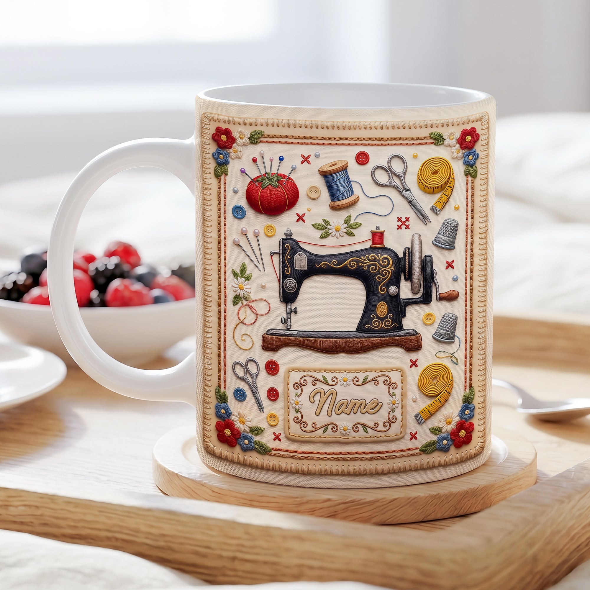 Personalized Sewing Mug, Gift For Mother, Bestie