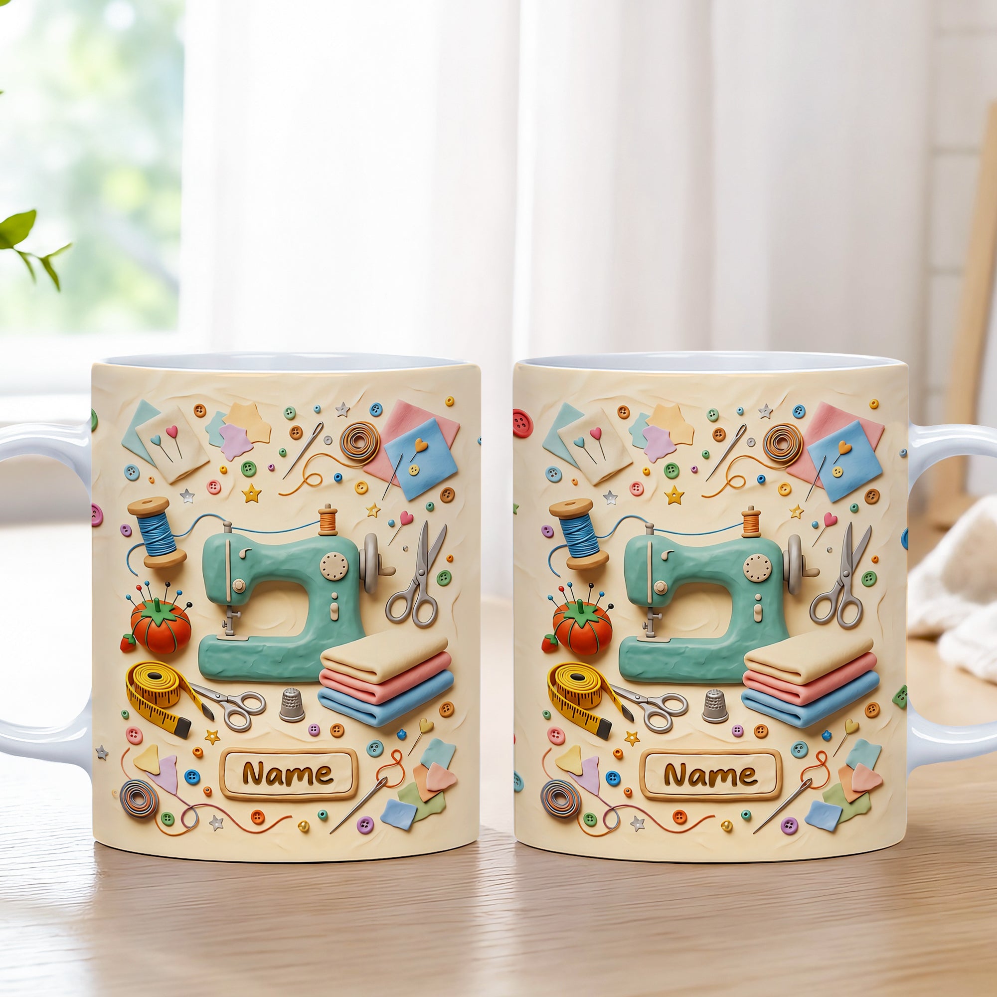 Personalized Sewing Lover Mug, Custom Gift For Grandmom, mom, daughter