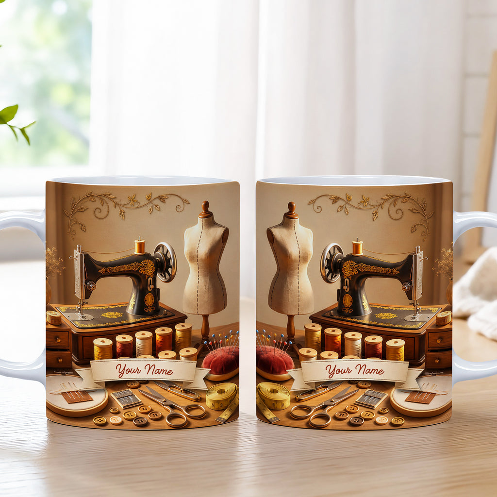 Custom Sewing Lover Mug, Gift For Friend, Bestie, Mother