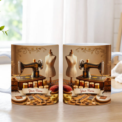 Custom Sewing Lover Mug, Gift For Friend, Bestie, Mother