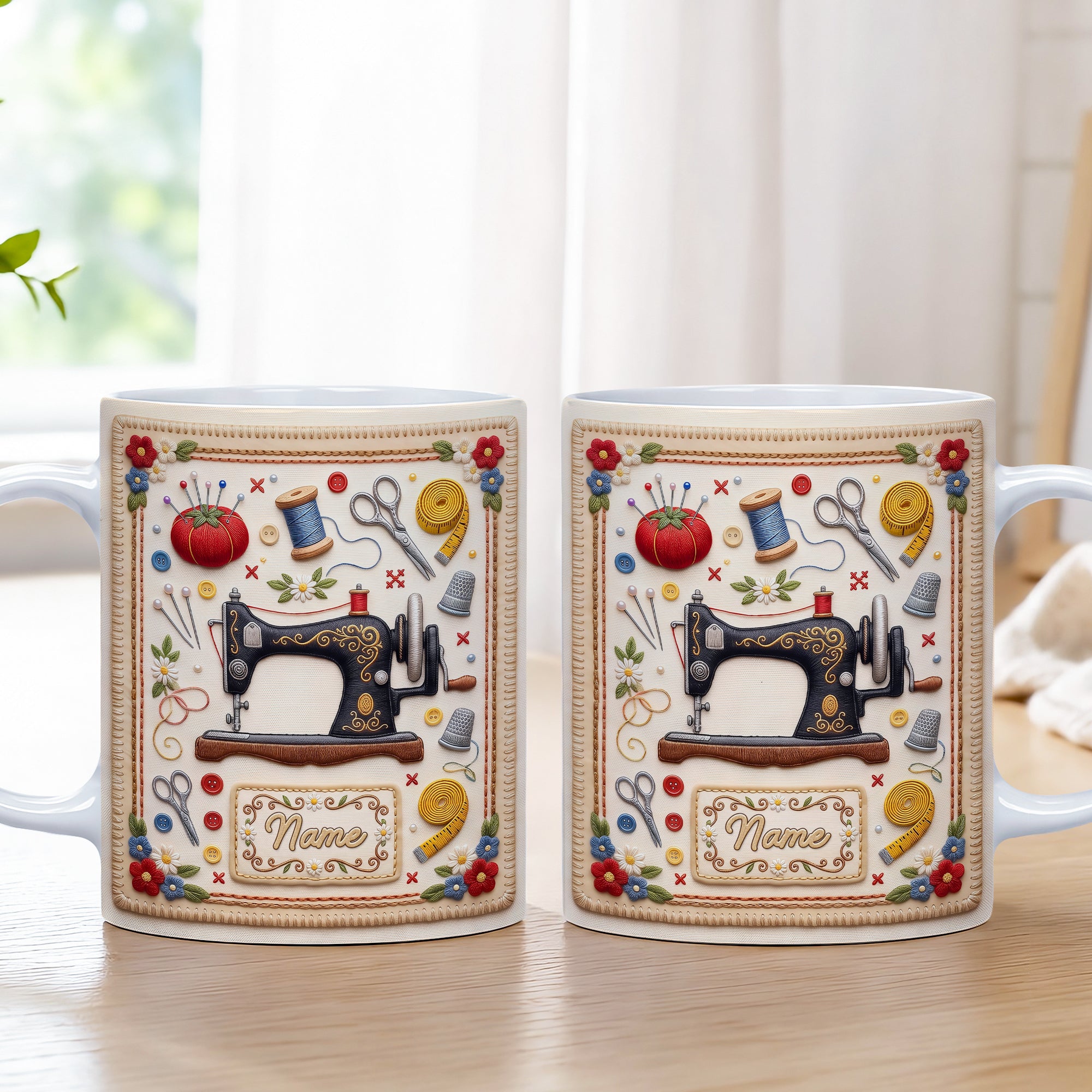 Personalized Sewing Mug, Gift For Mother, Bestie