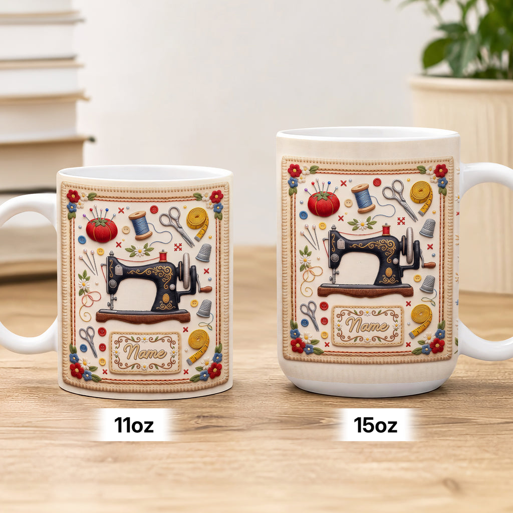 Personalized Sewing Mug, Gift For Mother, Bestie