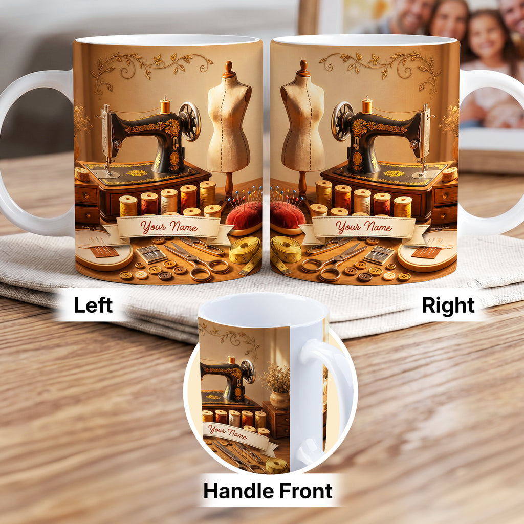 Custom Sewing Lover Mug, Gift For Friend, Bestie, Mother