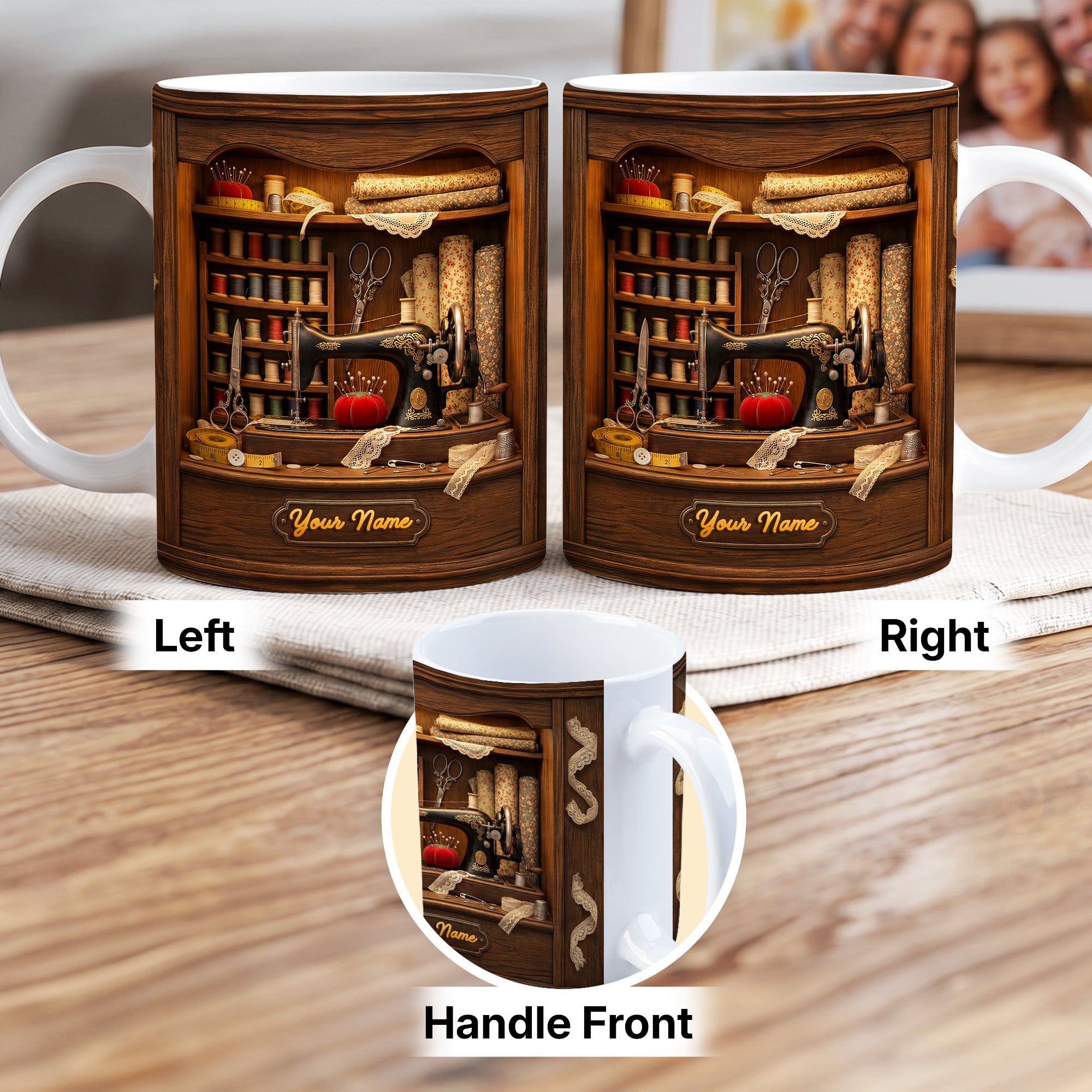 Personalized Sewing Mug, Custom Gift For Friend, Bestie