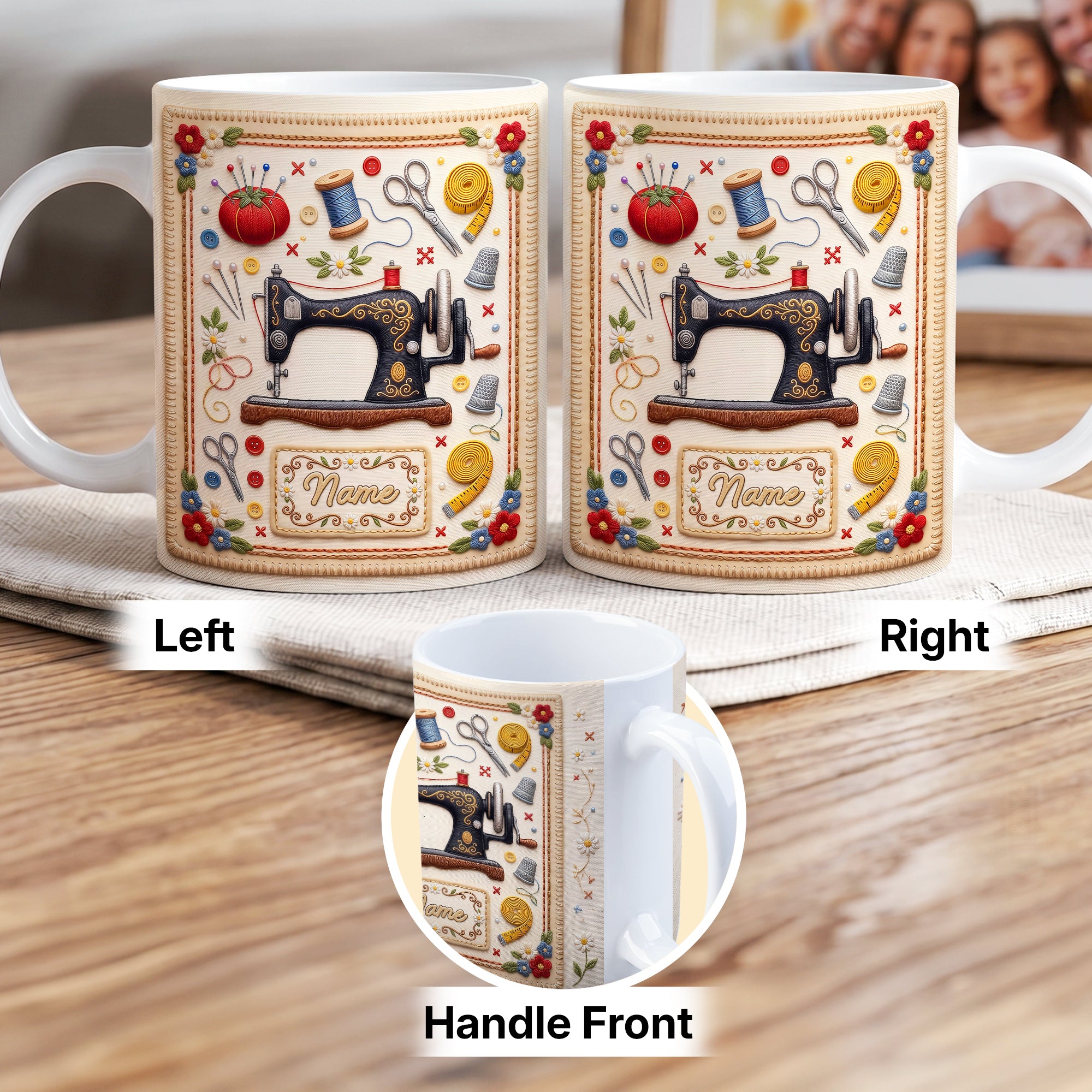 Personalized Sewing Mug, Gift For Mother, Bestie