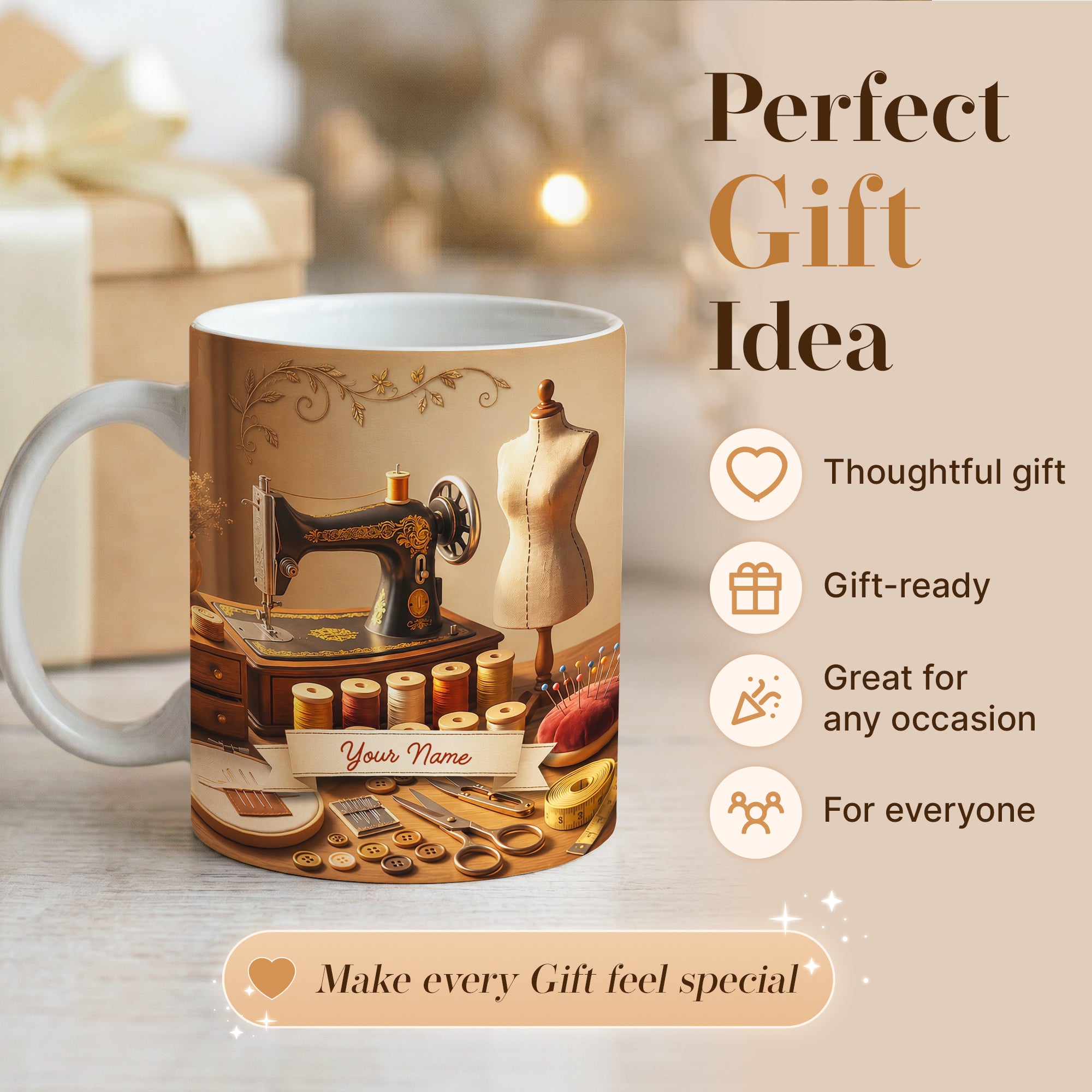 Custom Sewing Lover Mug, Gift For Friend, Bestie, Mother