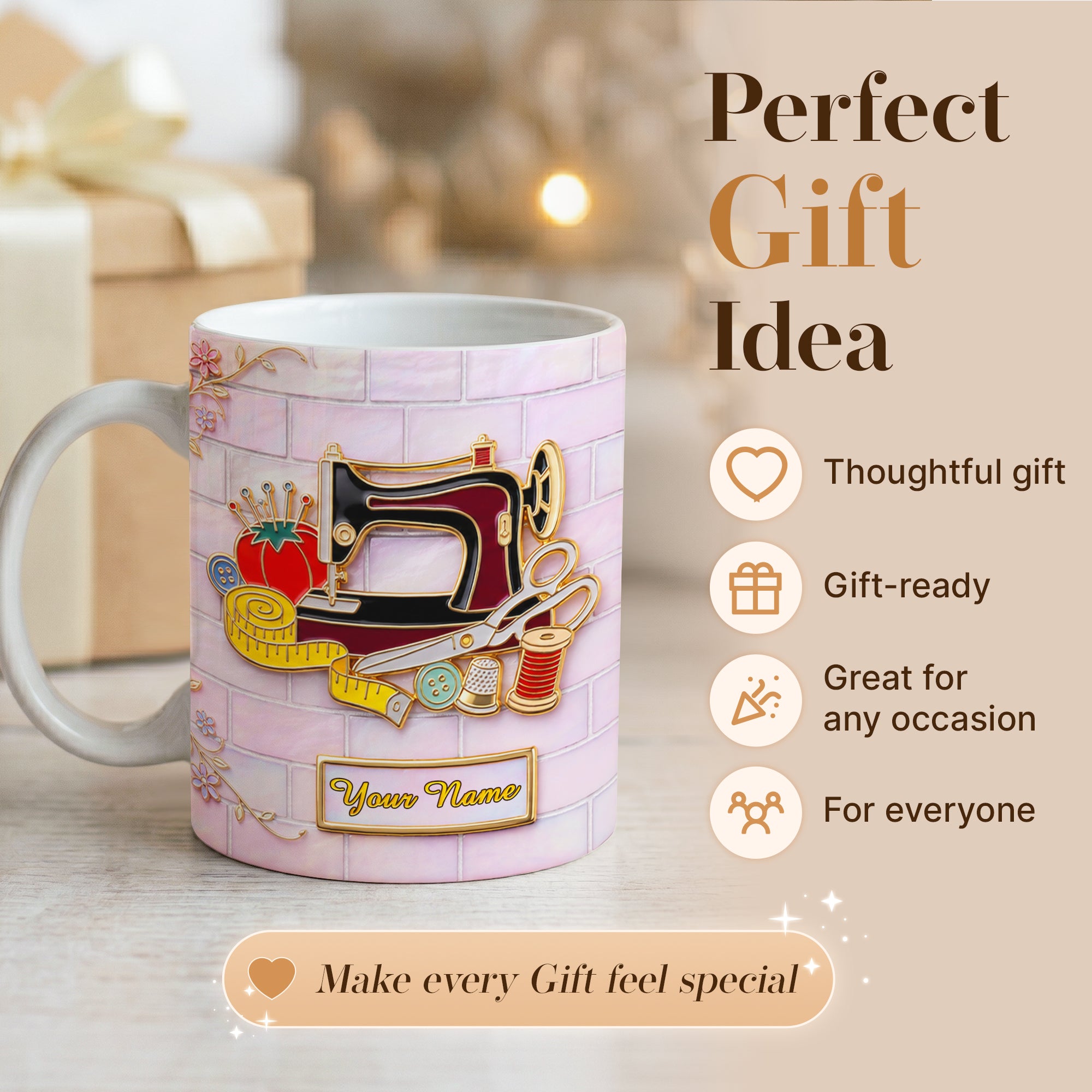 Custom Sewing Mug, Gift For Sewing Lover