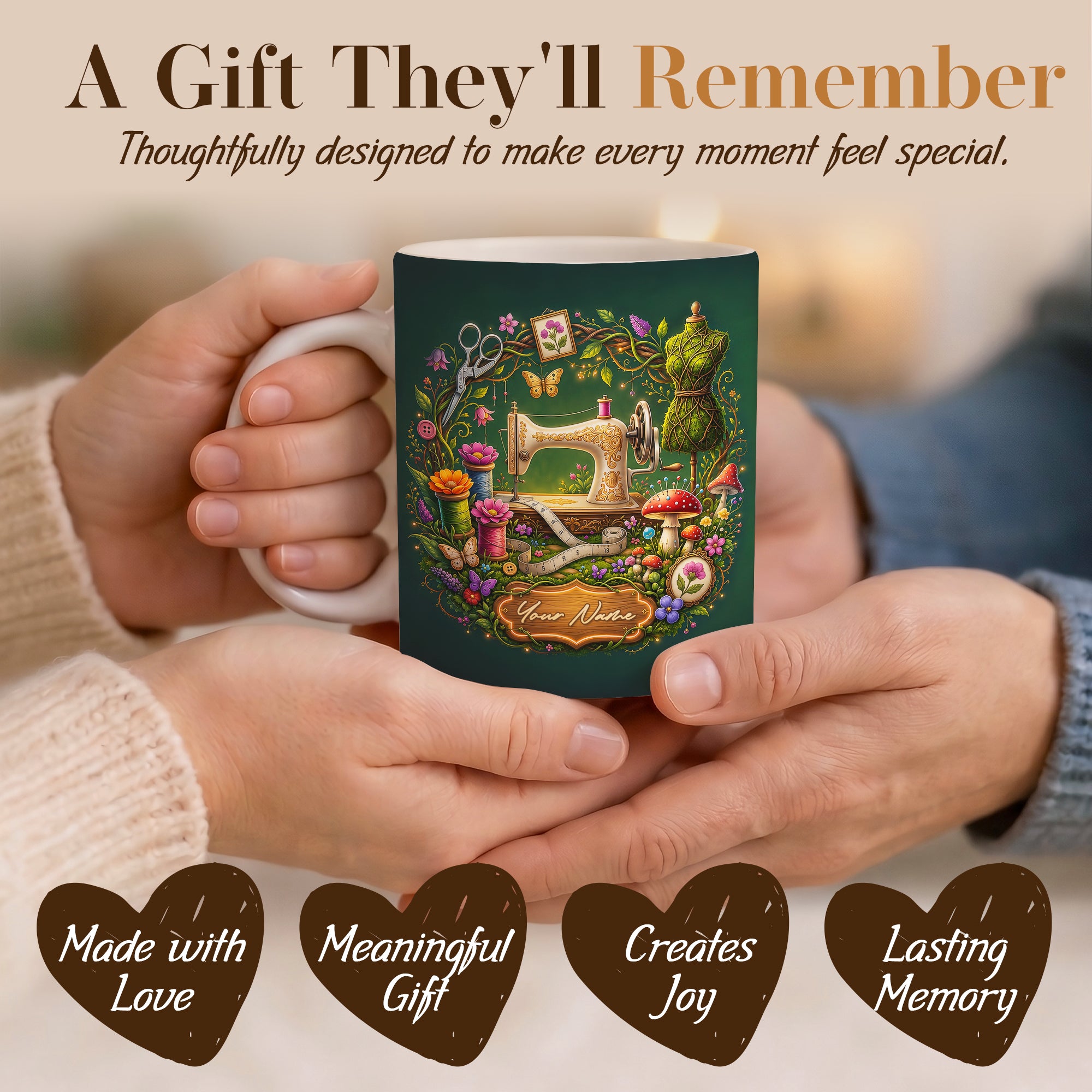 Custom Sewing Lover Mug, Gift For Mom, Grandmother, Daughter